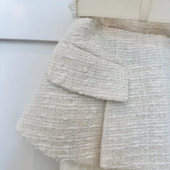 Self-Portrait Lace-Trimmed Bouclé & Chiffon Midi Dress – Size 2 - Picture 9 of 16